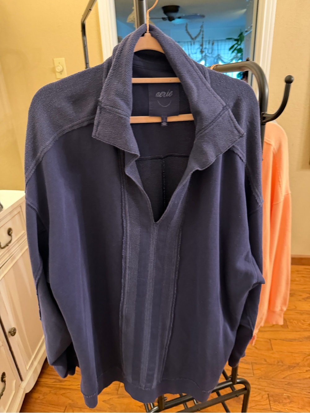 NWOT Aerie Women's Navy Pullover Tunic Sweatshirt SZ XL - Picture 4 of 8